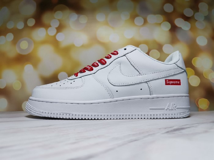 Men's Air Force 1 Low White/Red Shoes 0188